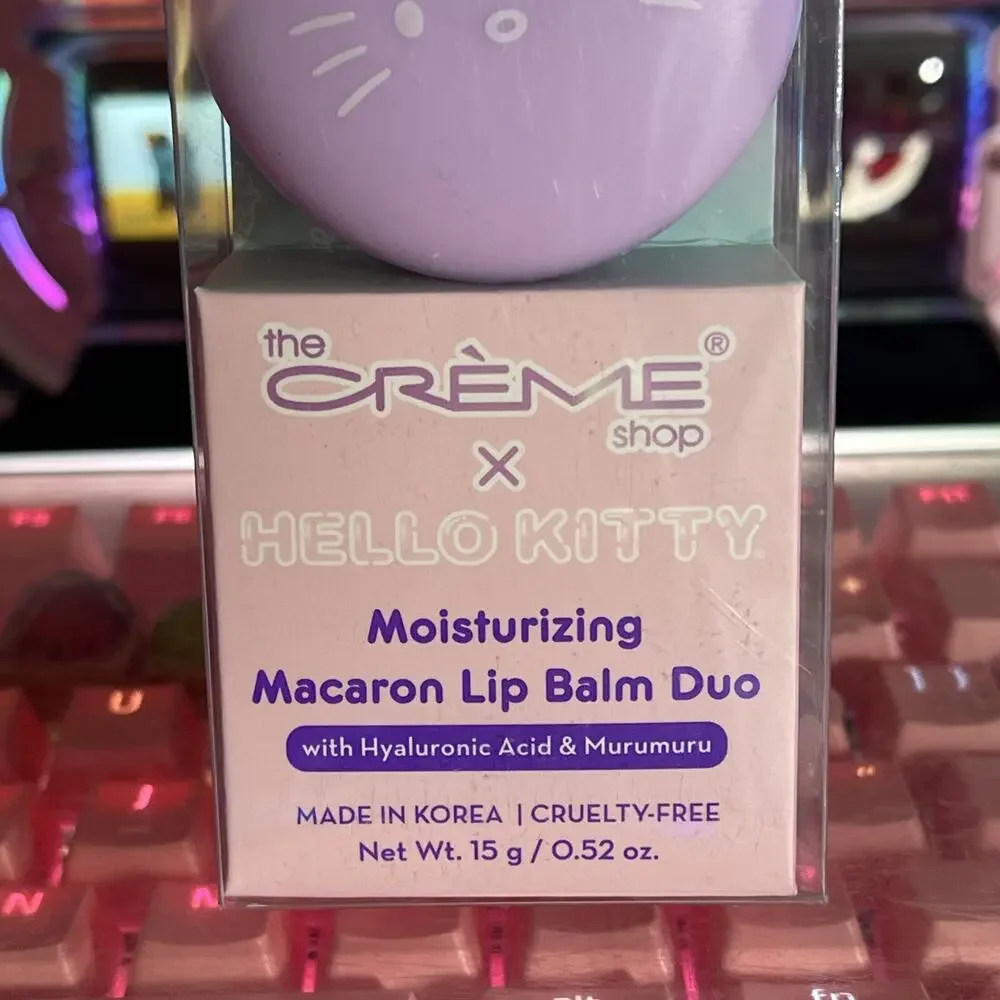 The Creme Shop Hello Kitty Lip Balm 50th 2 Moisturizing Macaron Duo Set Sanrio